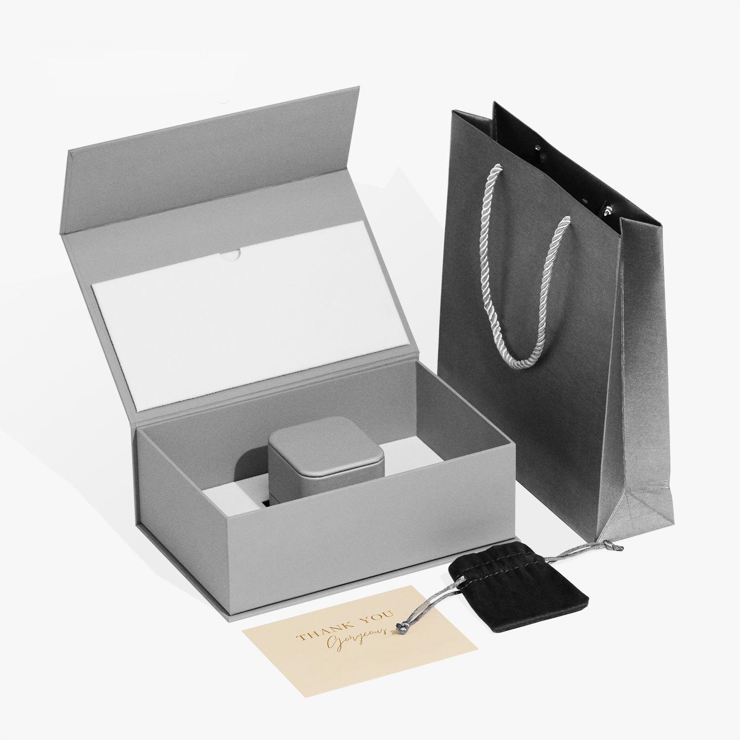 Luxury Custom Rectangle Magnetic Jewelry Gift Box + Ring Box 9