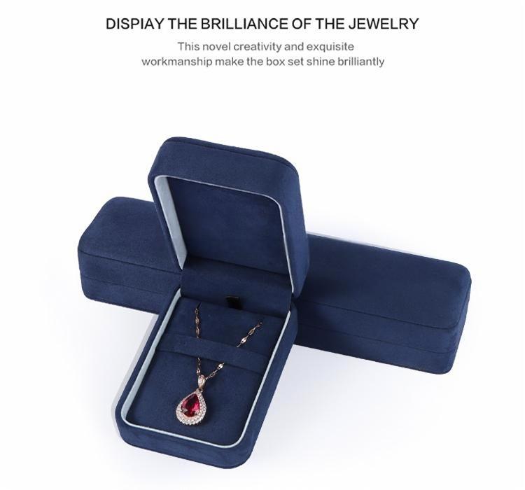 Wholesale Navy Blue Velvet Jewelry Ring Earring Boxes Series 14