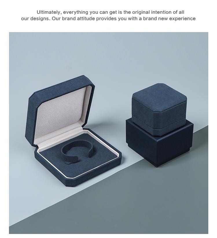 Wholesale Custom Navy Blue Velvet Jewelry Boxes Series 16