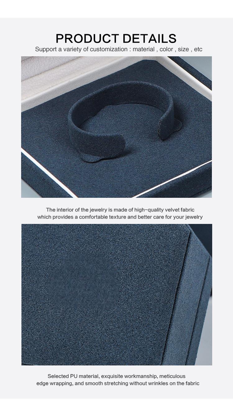 Wholesale Custom Navy Blue Velvet Jewelry Boxes Series 14