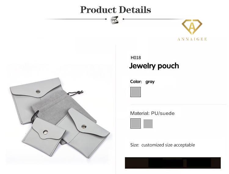 Wholesale Custom Velvet Suede Leather Jewelry Pouch with Logo 12