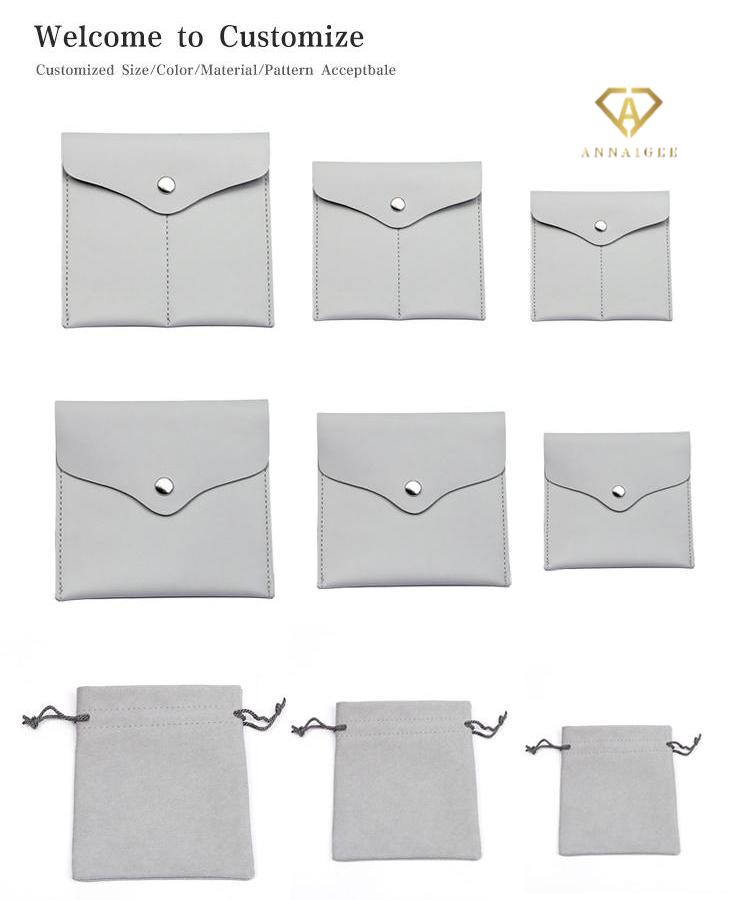 Wholesale Custom Velvet Suede Leather Jewelry Pouch with Logo 13