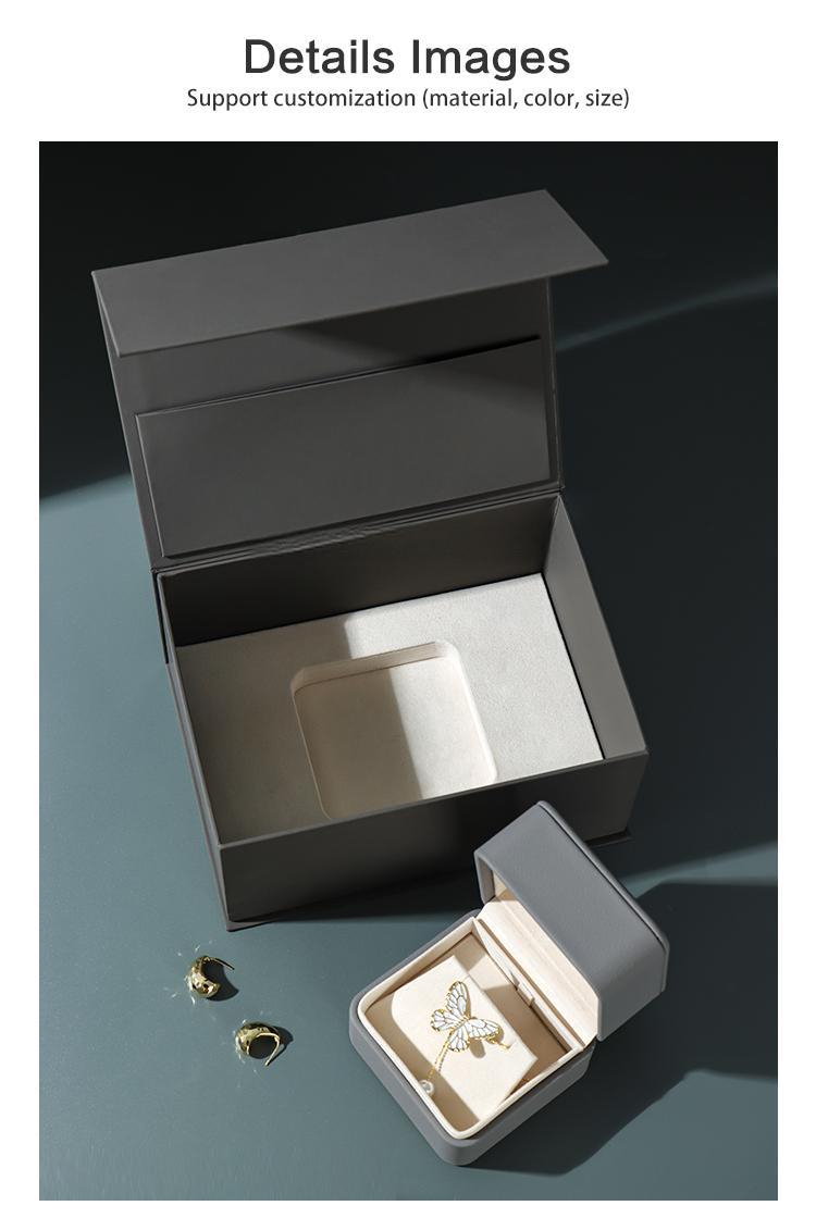 Custom Luxury Magnetic Jewelry Gift Boxes With A Ring Box 13