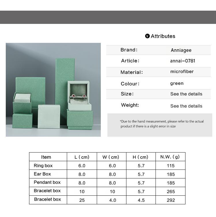 Wholesale Custom Green Microfiber Jewelry Boxes Series 15