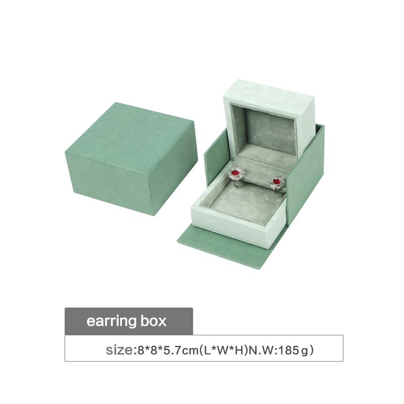 microfiber green earring boxes