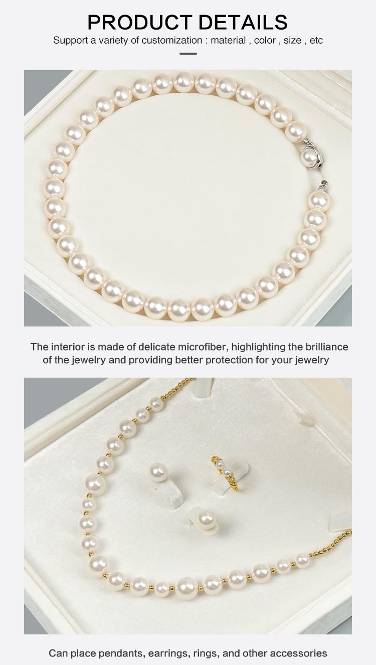 Wholesale Luxury White Velvet Jewelry Ring Earring Bracelet Box 16