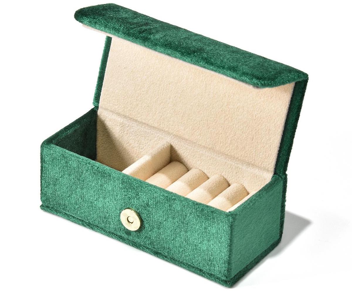 Customized Logo Rectangle 10.5X6X5 CM Velvet Ring Travel Box 8
