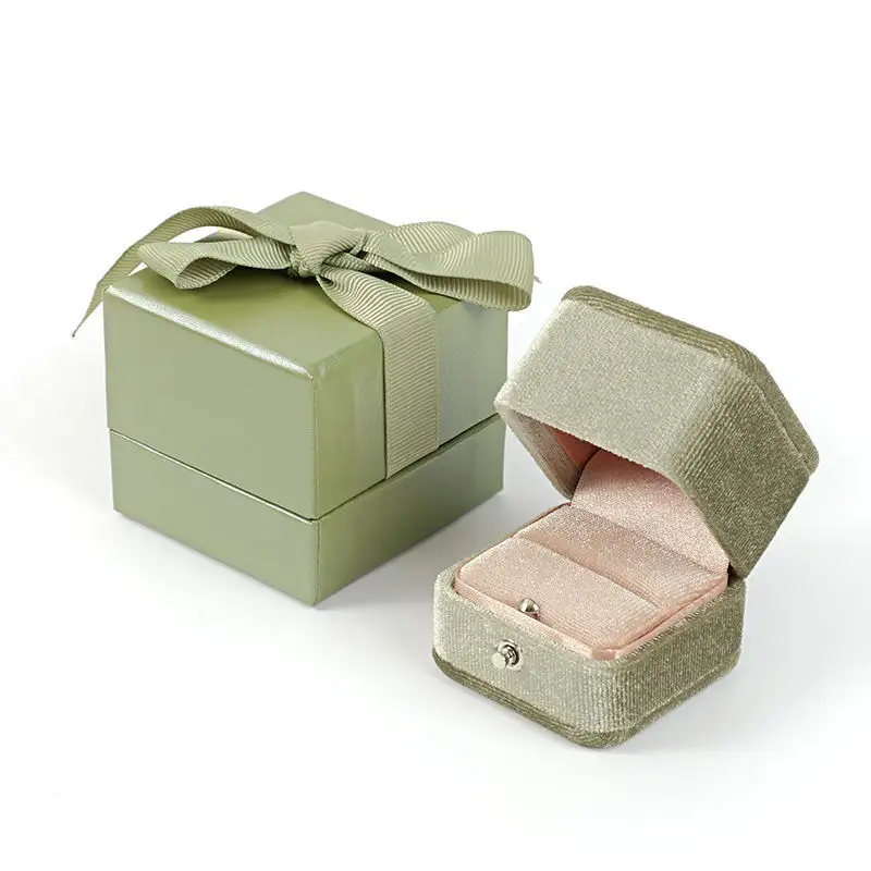 Custom Personalized Color Velvet Ring Boxes Wholesale 1