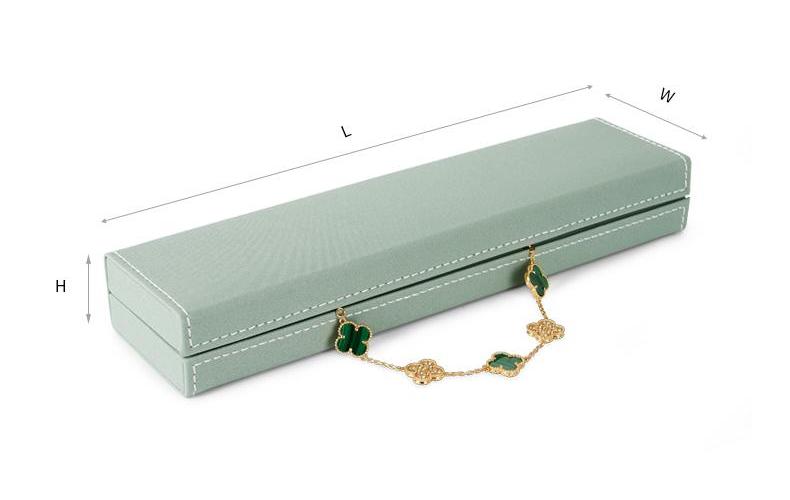 Wholesale Custom Light Green Leather Jewelry Ring Earring Boxes 14