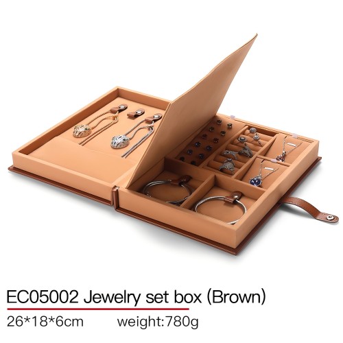 brown portable jewelry storage box