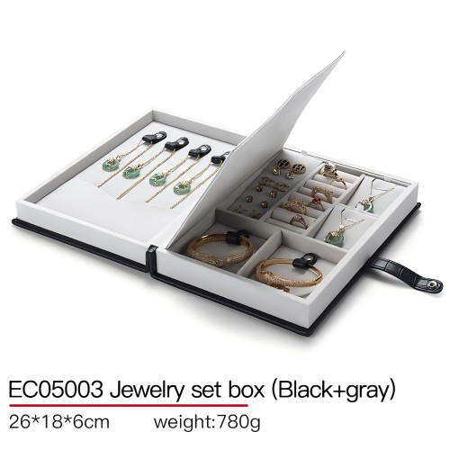 black grey portable jewelry storage box