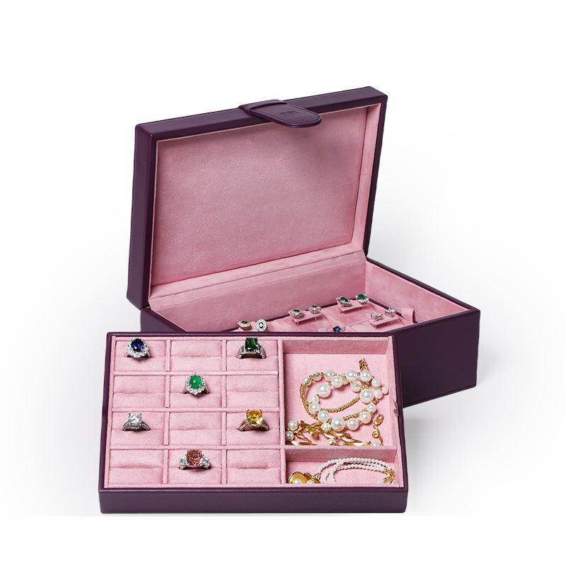 Customize High-end Dark Purple Leather Jewelry Storage Box