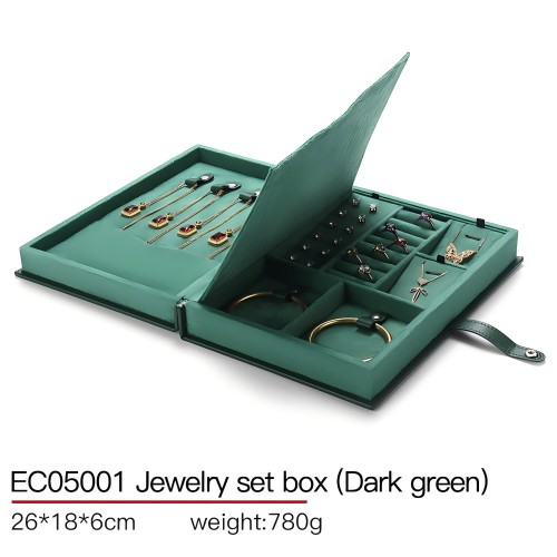 dark green portable jewelry storage box