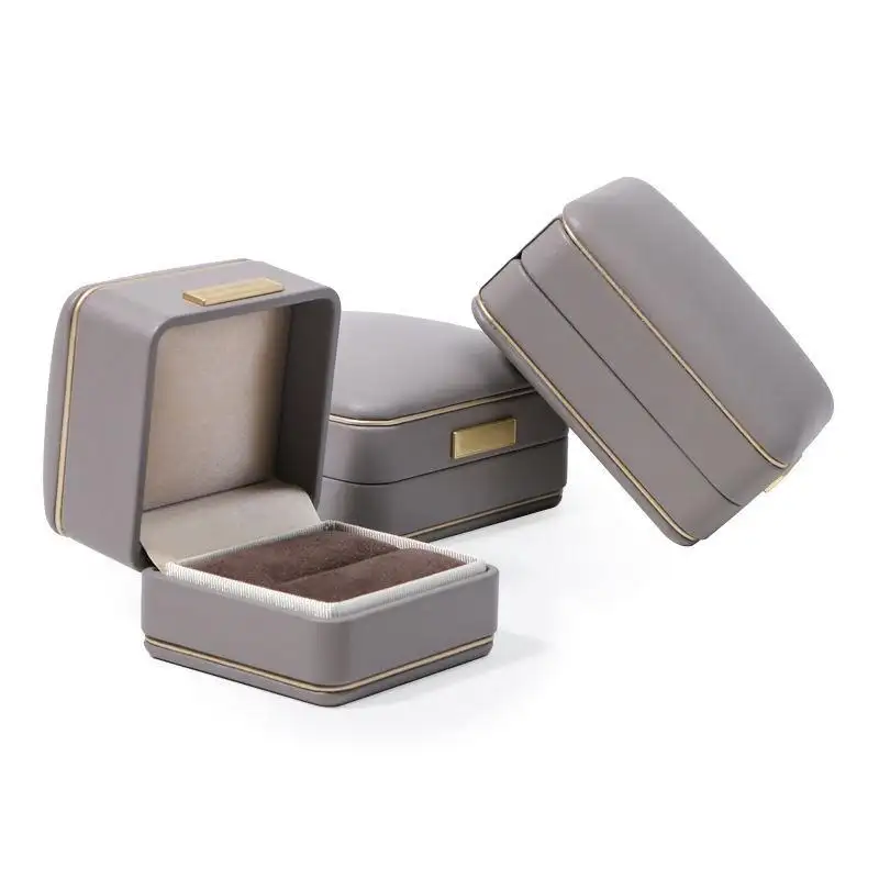 Custom OEM Luxury Gray Leather Jewelry Boxes Wholesale Series 1