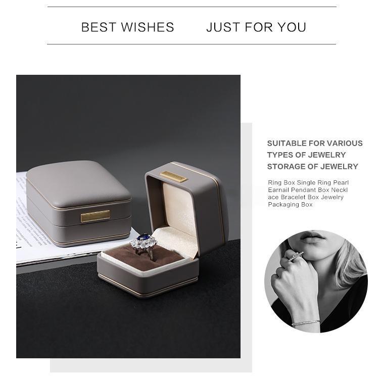 Custom OEM Luxury Gray Leather Jewelry Boxes Wholesale Series 15