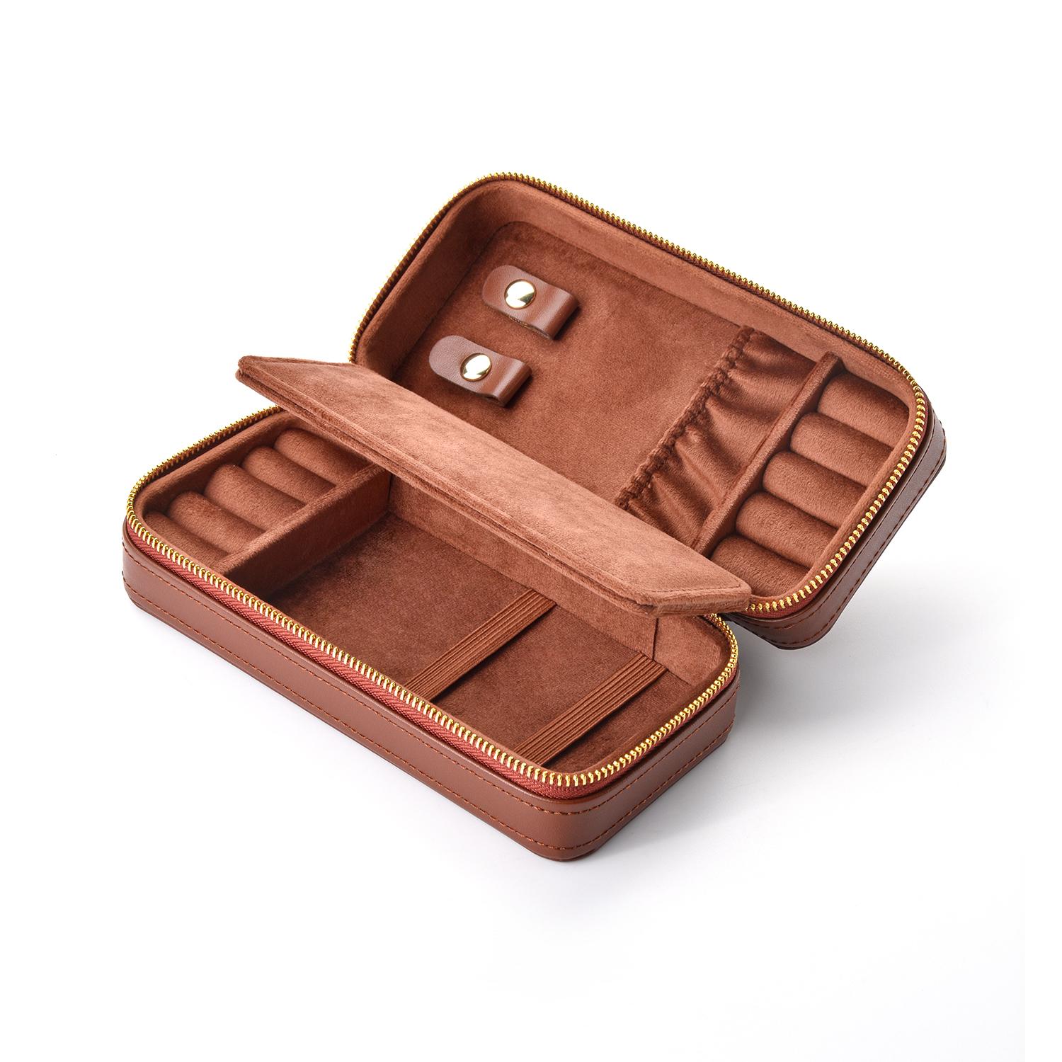 Custom Leather Ring Necklace Watch Jewelry Travel Case Storage Box New 8