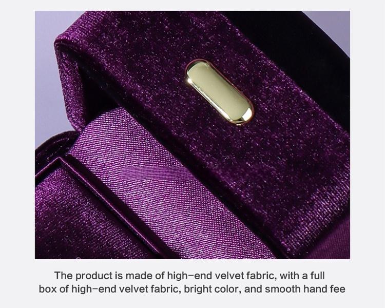 Wholesale Purple Velour Jewelry Ring Earring Box Series 16
