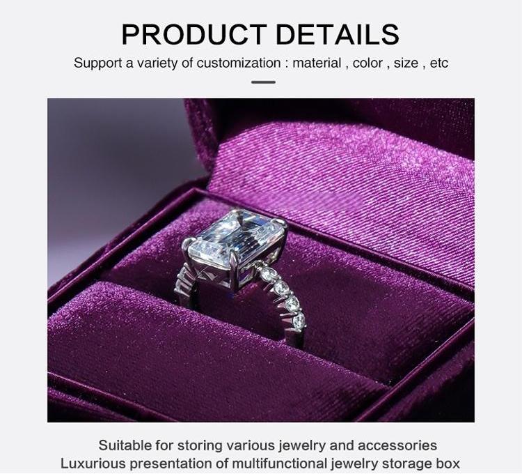 Wholesale Purple Velour Jewelry Ring Earring Box Series 15