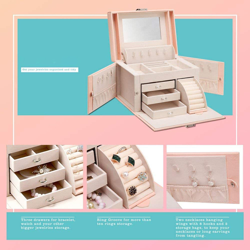 Wholesale Custom Pottery Barn Tiffany Design Leather Jewelry Box Large-005