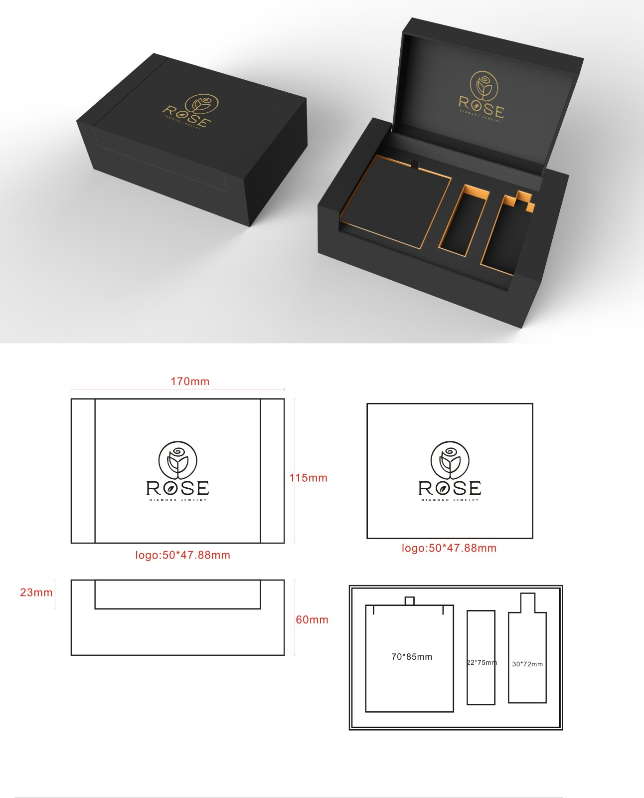 Luxury Printed Pattern PU Leather Jewelry Boxes With Metal Plate 16