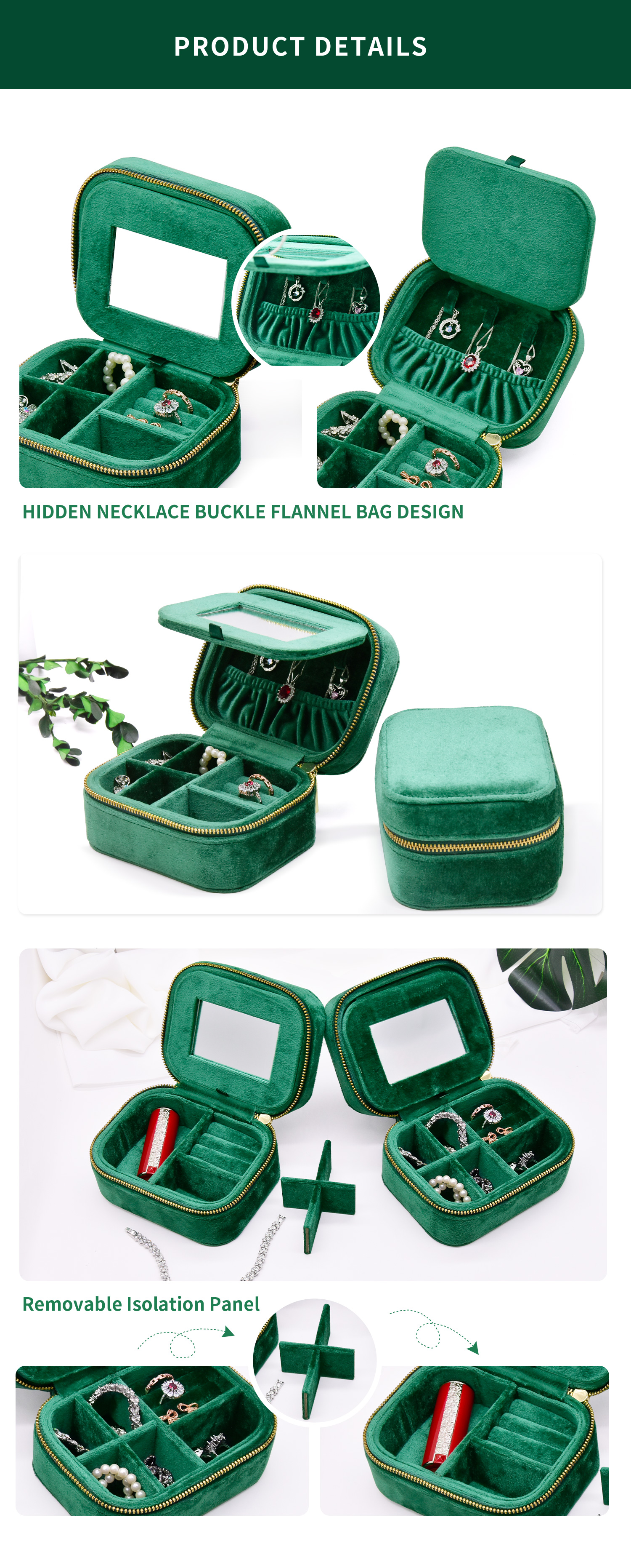 Velvet Travel Jewelry Case Details - 6