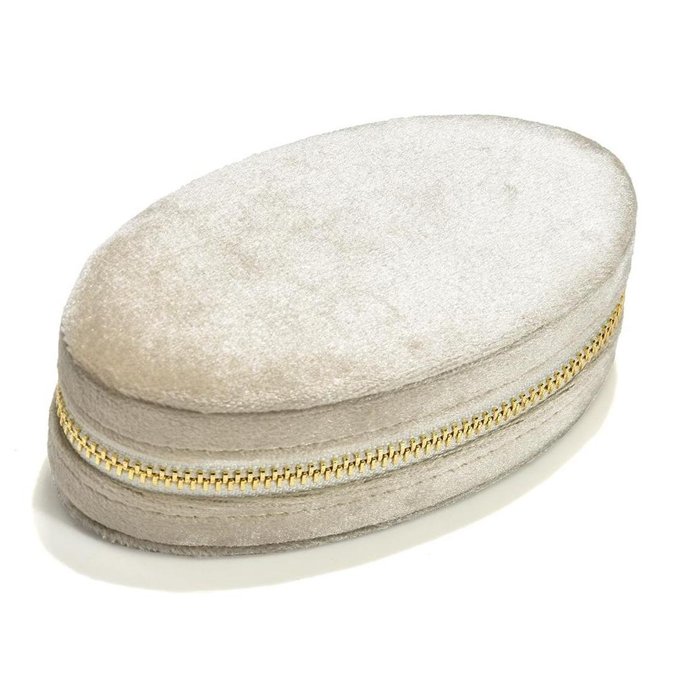 Velvet Mini Oval Travel Jewelry Box Organizer Size 11x6x4.1cm 9