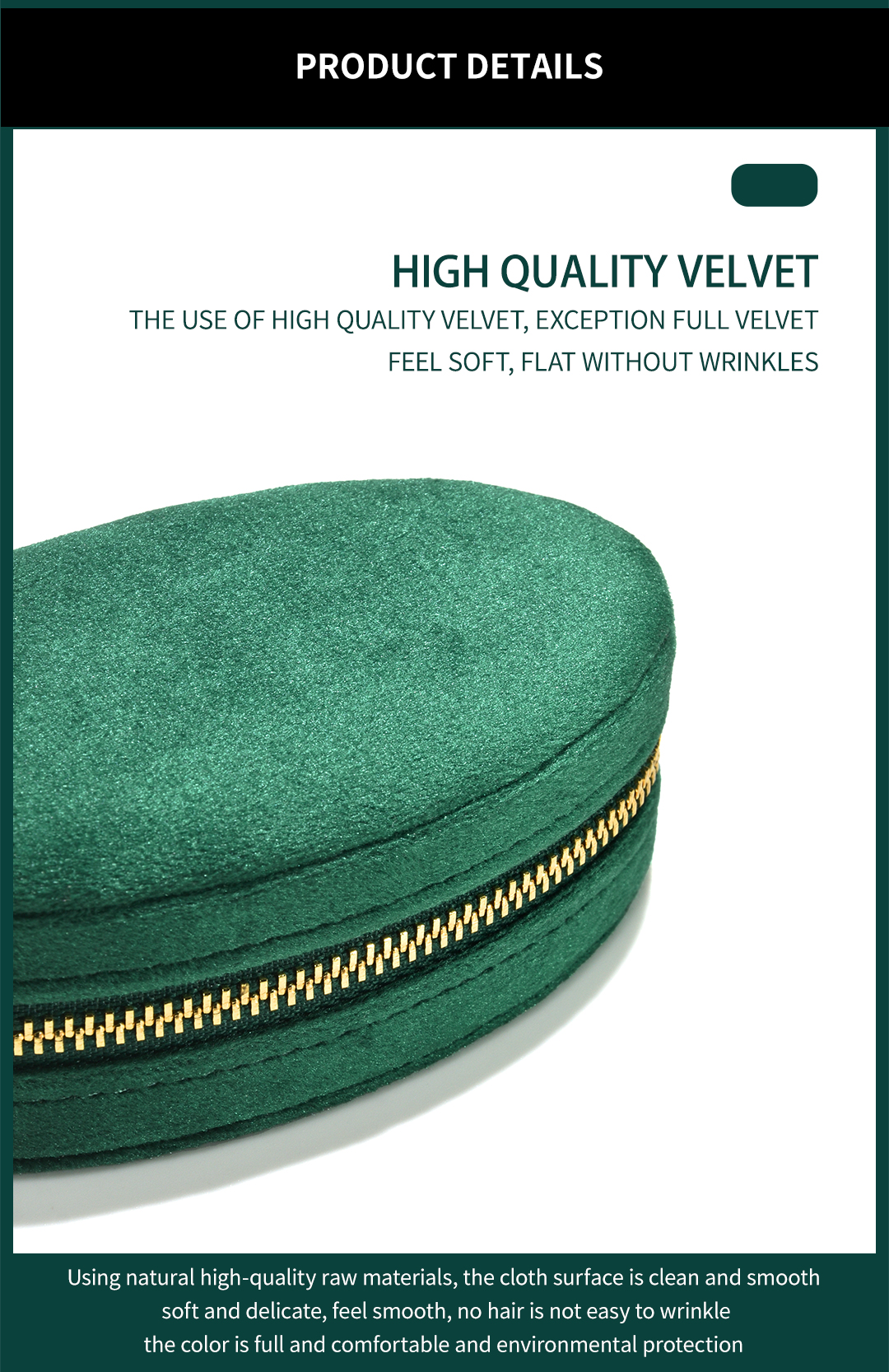 Velvet Mini Oval Travel Jewelry Box Organizer Size 11x6x4.1cm 12
