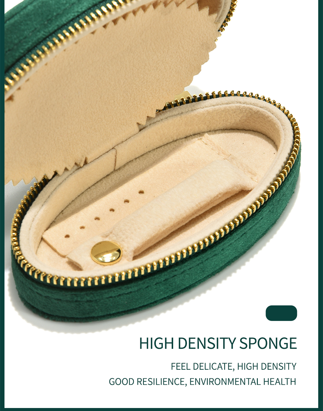 Velvet Mini Oval Travel Jewelry Box Organizer Size 11x6x4.1cm 14
