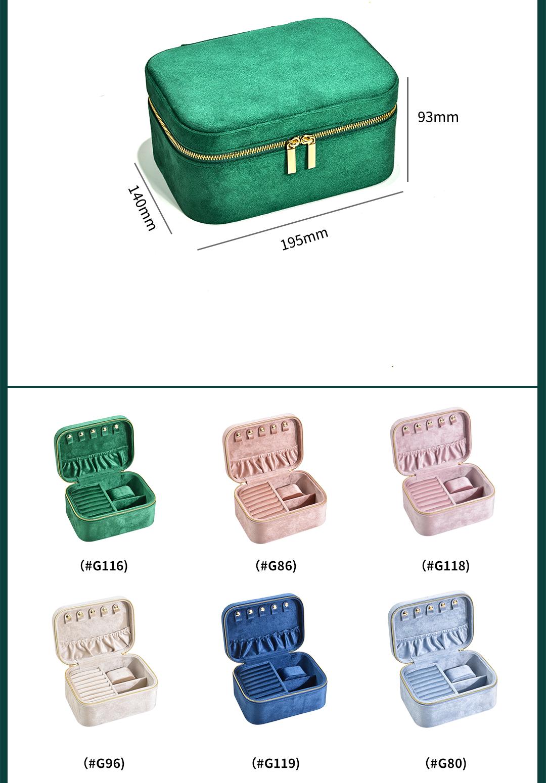 Wholesale Portable Double-layer Velvet Large Travel Jewelry Box 13