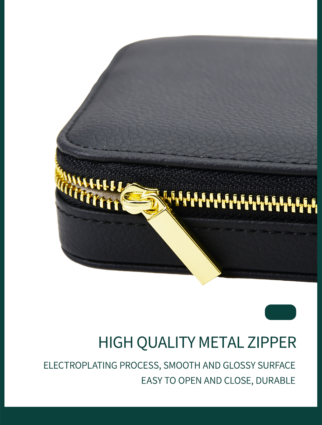 Custom Black Leather Travel Jewelry Box With Logo Wholesale 11