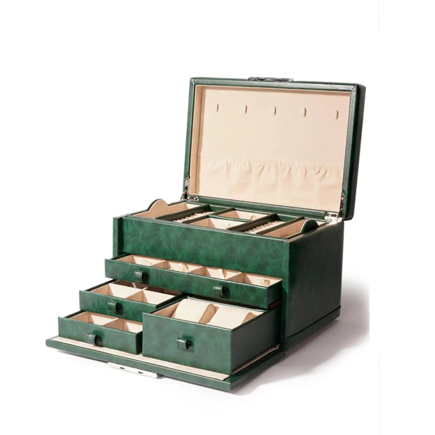 Wholesale Custom Colors Large PU Leather Jewelry Organizer Box 1
