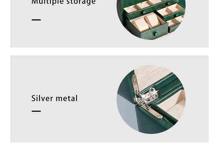 Wholesale Custom Colors Large PU Leather Jewelry Organizer Box-5