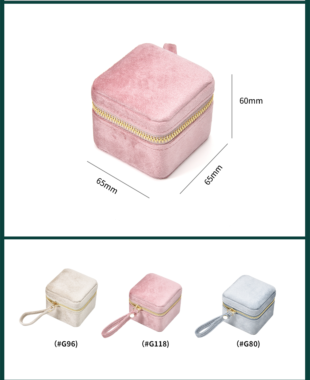 velvet jewelry case size