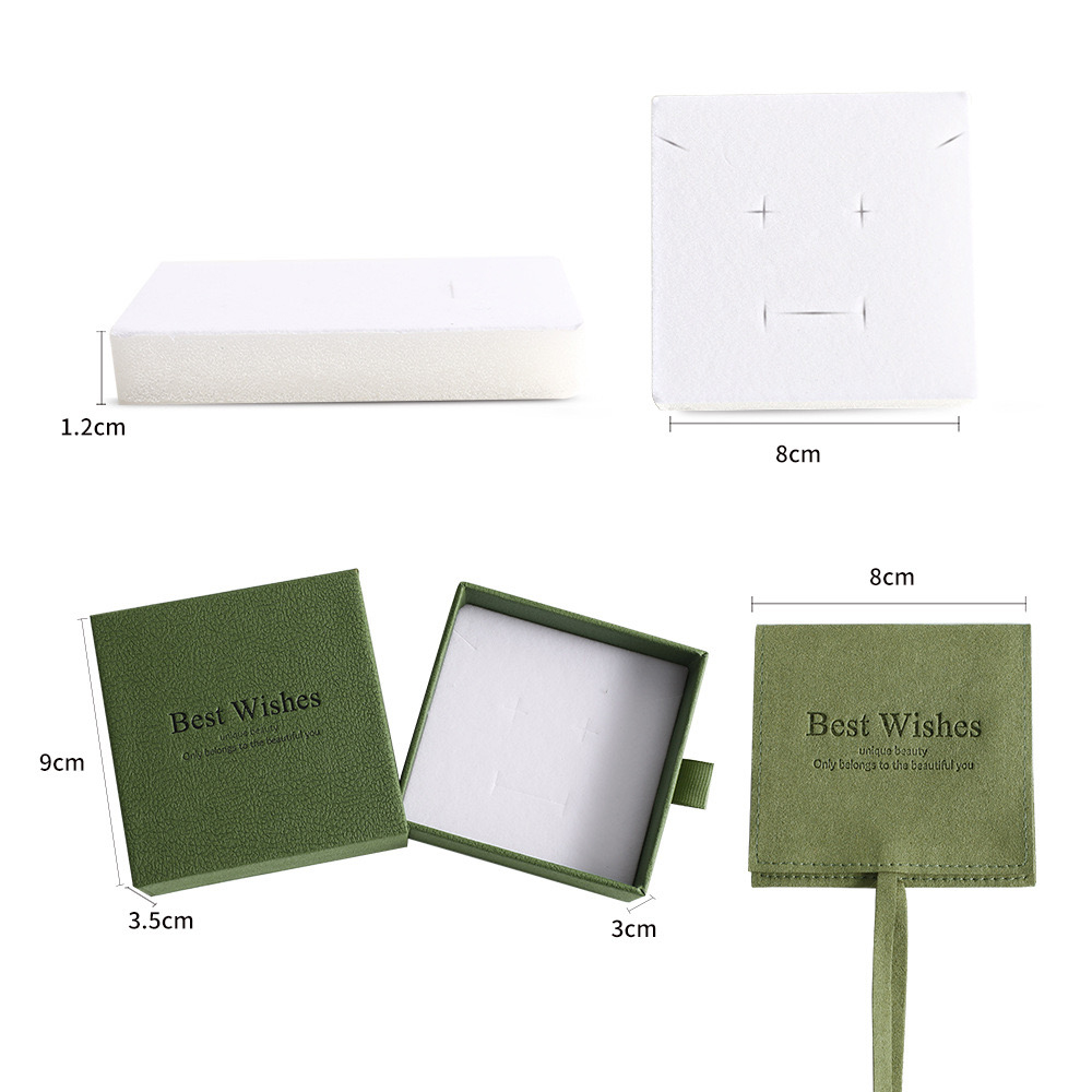 Customized Fashionable Drawer Boxes With Personalized Microfiber Jewelry Pouches 8
