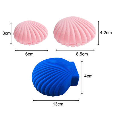Manufacturer Customized Foam Insert Sea Shell Shape Velvet Earrings Necklace Ring Case Gift Storage Display Jewelry Box