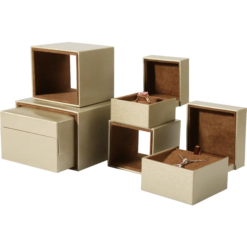 Wholesale Drawer Style Grain Paper Ring Earring Bracelet Jewelry Box 1