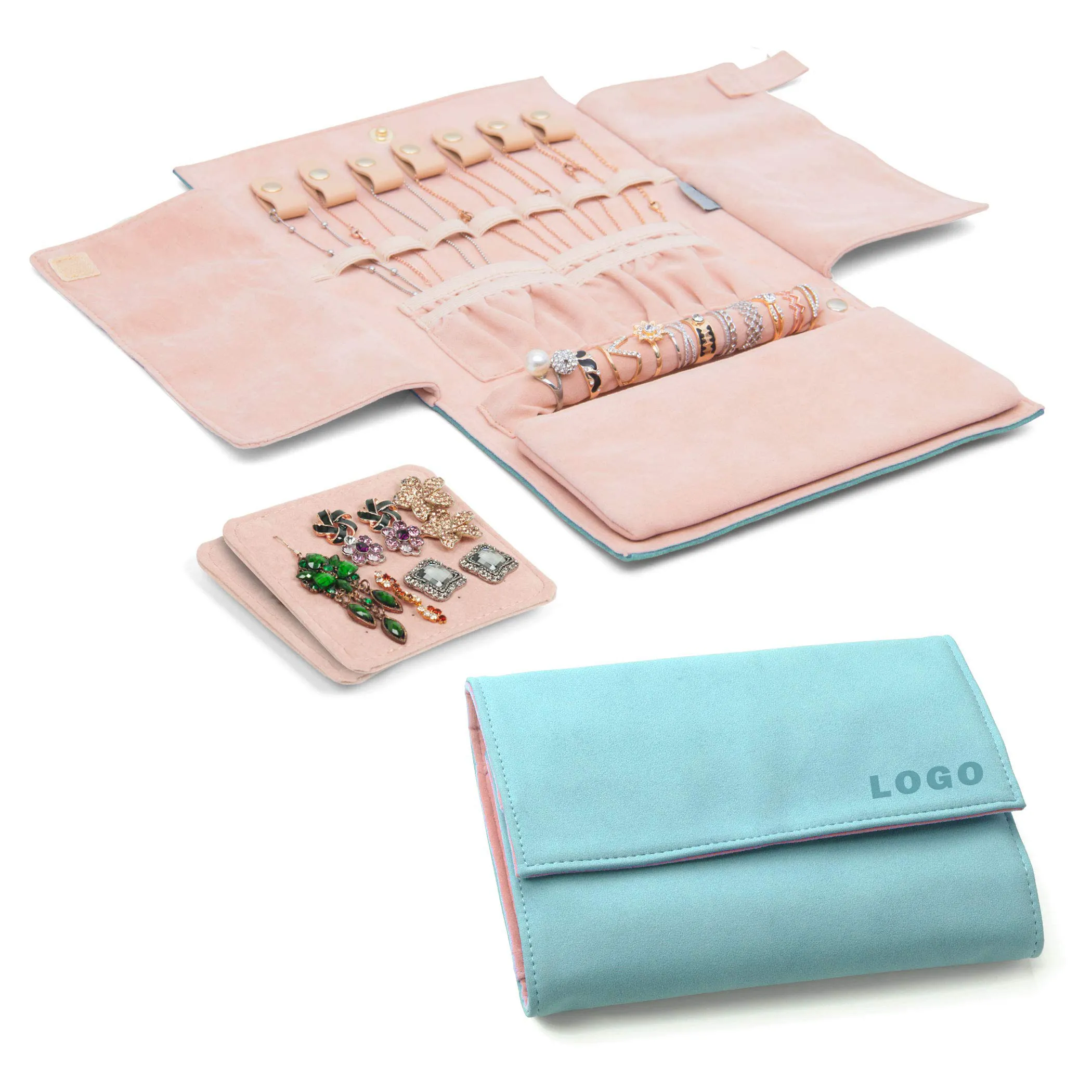 ​High-end Travel Jewelry Organizer Storage Roll Jewelry Bag - Annaigee 1