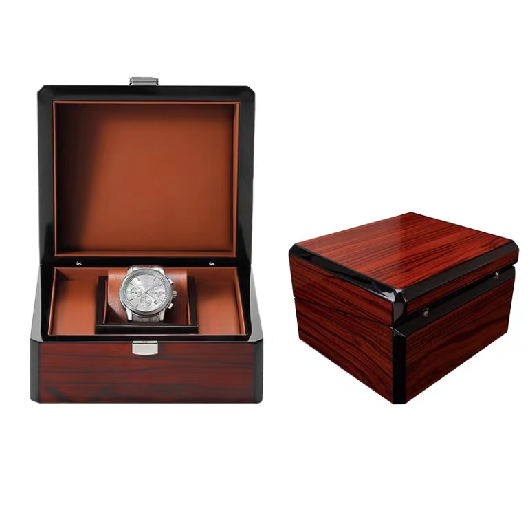 High-end Custom Logo Mens Lacquer Wooden Jewelry Watch Box