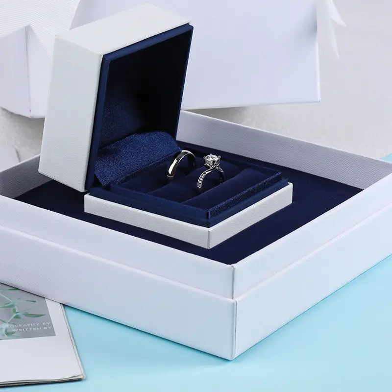 Double Ring Box Paired With Two Piece Box High End - Annaigee 1