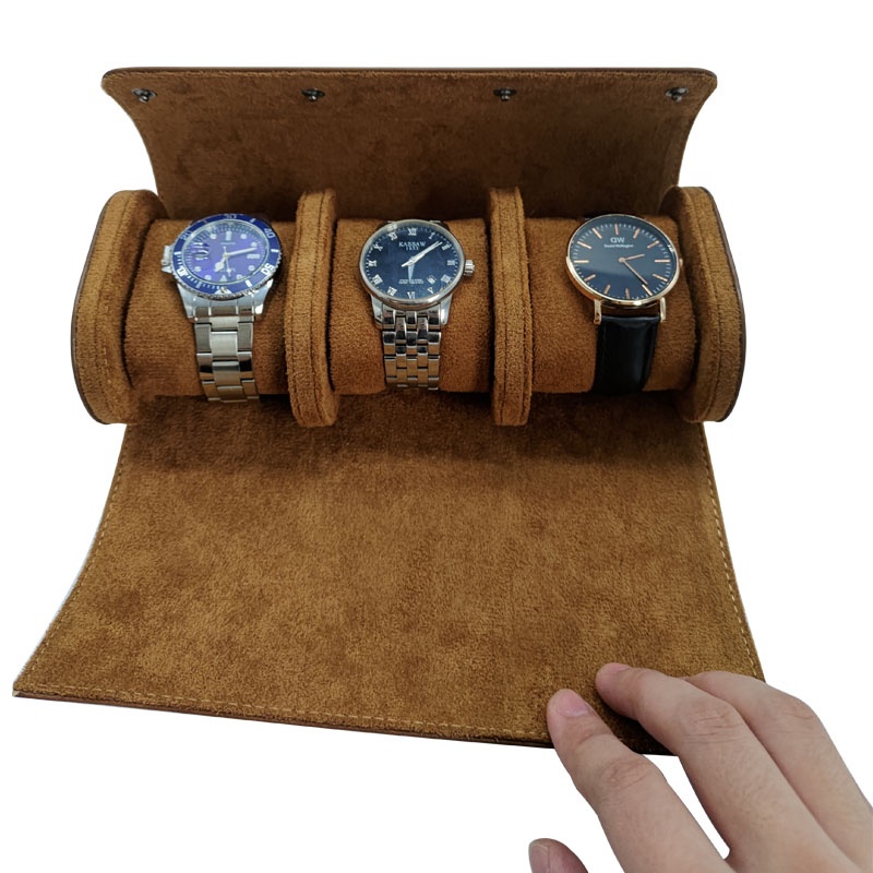 Custom 1/2/3 Slots Roll Vintage Leather Watch Packaging Box