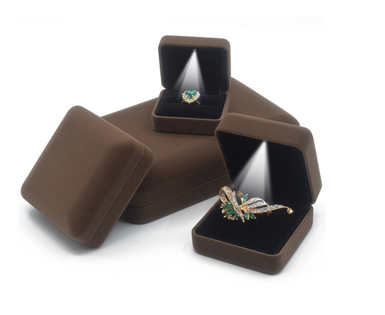 Light Up Ring Box Velvet Jewelry Box High Quality For Jewelry