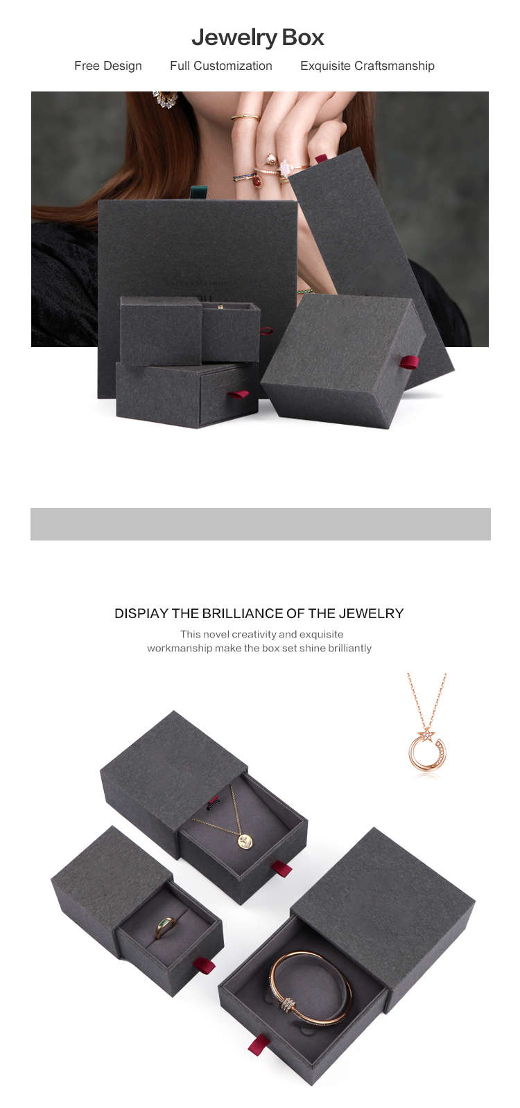 Caja para juego de joyas con cajón