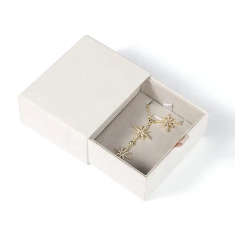 Wholesale White Special Paper Jewelry Cardboard Drawer Box - Annaigee 1
