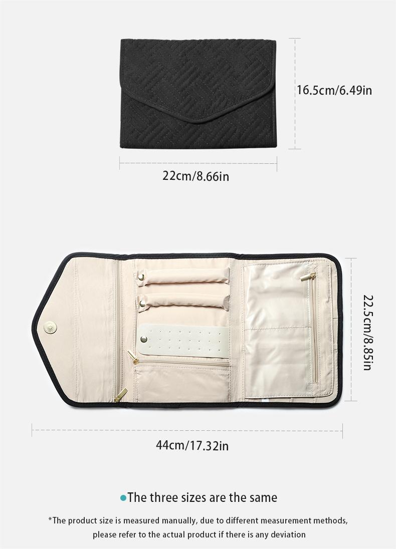 Whether youre a seasoned jet-setter or just planning a weekend getaway, Our jewelry roll is a must-have item for any traveler looking to keep their valuables safe and their travel accessories organized.