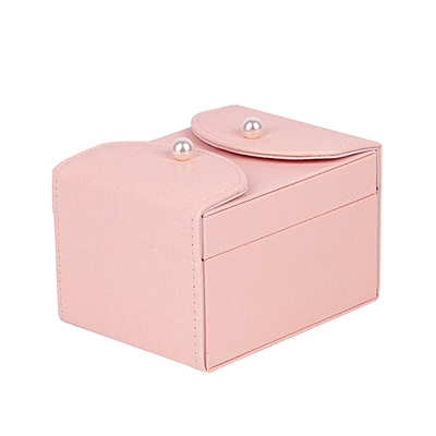 Vintage Lockable 2 Layers Necklace Earrings Ring Pu Leather Portable Jewelry Storage Case Box With Mirror Jewelry Box