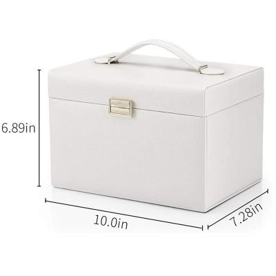 PU Leather Organizer Storage Case Wholesale Jewelery Wooden Gift Luxury Custom Travel Jewelry Box