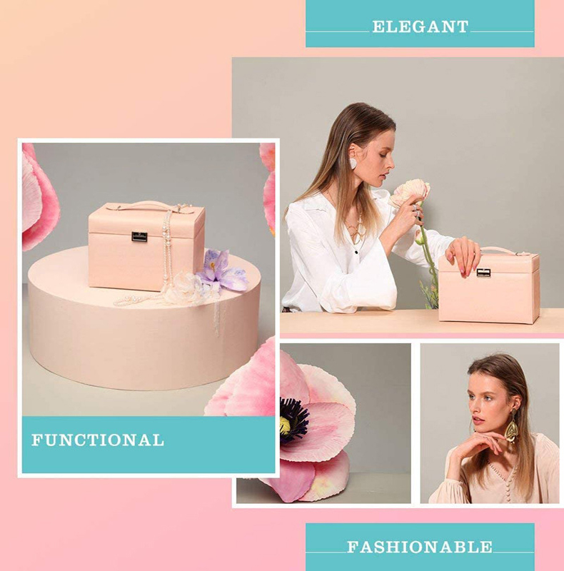 PU Leather Organizer Storage Case Wholesale Jewelery Wooden Gift Luxury Custom Travel Jewelry Box