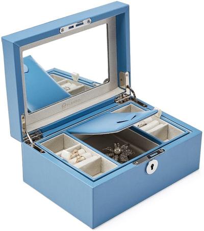 Custom Logo Small Multifunction Travel Jewelry packaging Box Pu Leather Earring Jewelry Storage Travel Jewelry Boxes