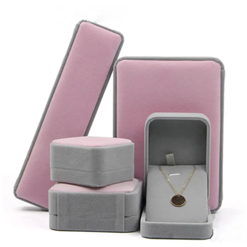 Annaigee - Custom Velvet Jewelry Box With Logo For Ring Earring Necklace Bracelet Bangle Gift Packaging Jewelry Set Box 1
