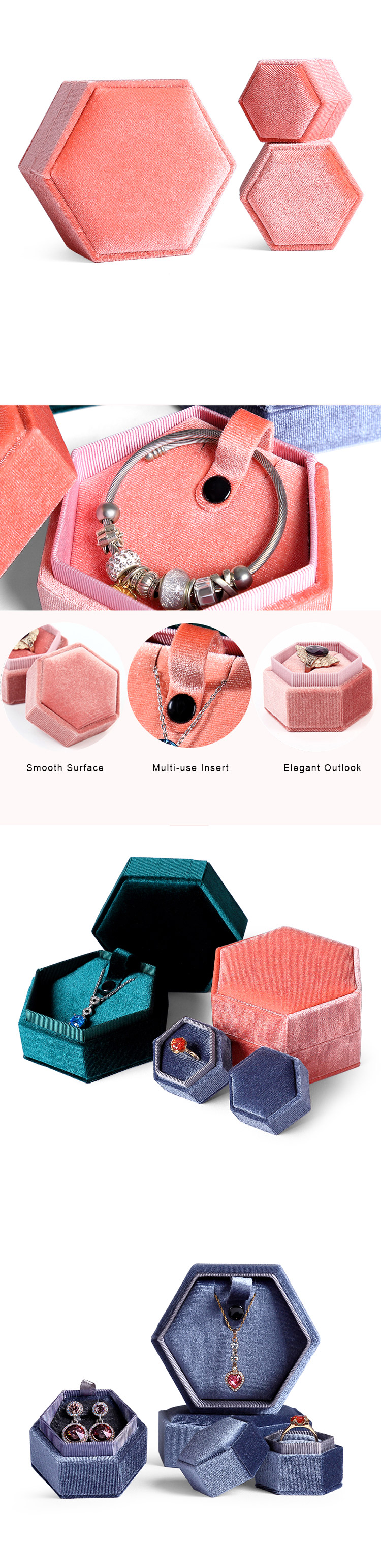 Annaigee - Custom Best Selling Small Jewelry Box Packaging Pendant Ring Box Velvet Wedding Engagement Display Gift 10